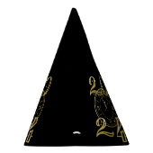 2024金ゴールドとブラックの紙パーティー帽子 パーティーハット (右)