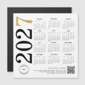 2024金ゴールドホワイトカレンダーロゴQRコードビジネス (正面/裏面)