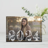 2024金ゴールド縁どキャップ卒業写真のお知らせ 招待状 (スタンド正面)