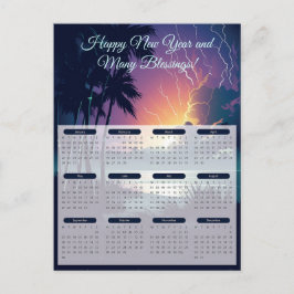 2024雷&稲妻カレンダー ポストカード