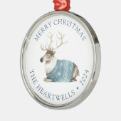 2024青いトナパーソナライズされたカイのメリークリスマス メタルオーナメント (左)