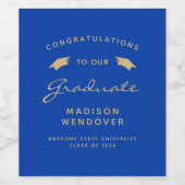 2024青い金ゴールドスクリプトキャップ卒業 ワインラベル (シングルラベル)