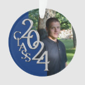 2024青と銀の卒業写真 オーナメント (正面)