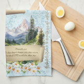 2024青カレンダータオル山の諺 キッチンタオル (四つ折り)