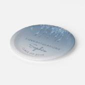 2024青パーソナライズされたグリッター点滴卒業 ペーパープレート (アングル)