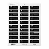 2024黒モダン金ゴールド卒業差出人住所 ラベル (フルシート)