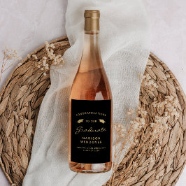 2024黒金ゴールドスクリプトキャップ卒業 ワインラベル