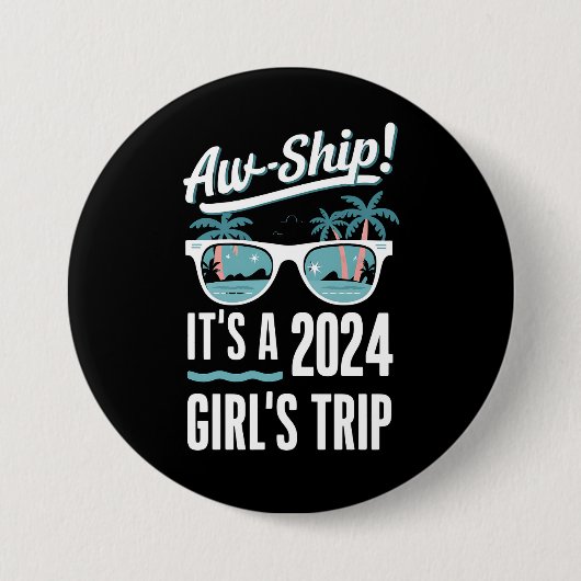 2024 ガールズトリップ グループクルーズ おもしろTシャツ 缶バッジ (正面)