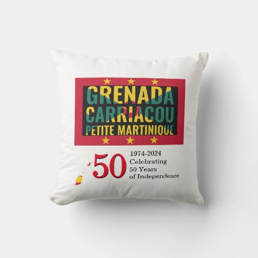 2024 グレナダ 50周年 独立記念 クッション (正面)