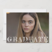 2024 ゴールド縁取り帽子 卒業写真 発表 招待状 (裏面)