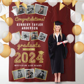 2024 ゴールド スケッチ 卒業パーティー 9 フォト バックドロップ タペストリー