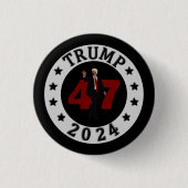 2024 トランプ 47 缶バッジ (正面)