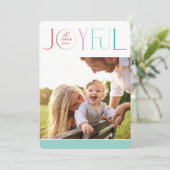 2024 ファミリーフォト 現代的でエレガントな 喜びの パステルカラー シーズンカード (スタンド正面)