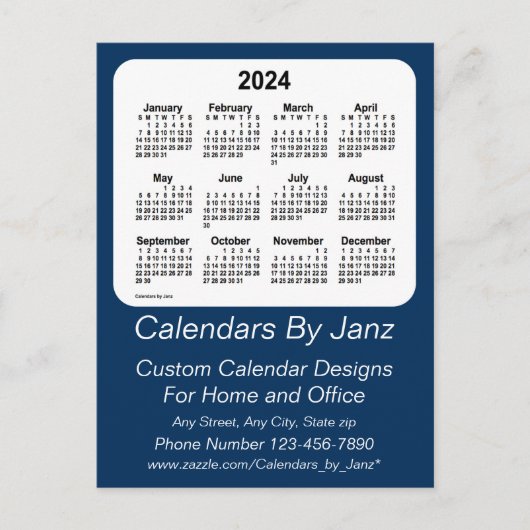 2024 ポリスボックス ブルービジネスカレンダー by Janz ポストカード (正面)