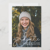 2024 ミニマリストオーバーレイ高校卒業写真 案内状 (正面)