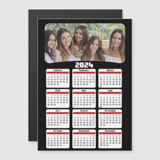 2024 – 写真の追加 – カレンダー – 赤 (正面/裏面)