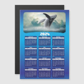 2024 – 写真の追加 – 青いフォトマグネットカレンダー (正面/裏面)