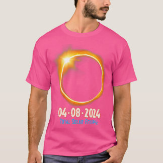 2024 太陽の日食日月月全体の男性女性過去 Tシャツ