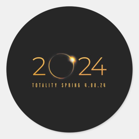 2024 太陽の Eclipseアメリカ総春4.08.2 ラウンドシール (正面)