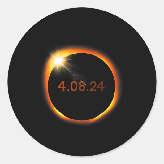 2024 太陽の Eclipseアメリカ総春4.08.2 ラウンドシール (正面)