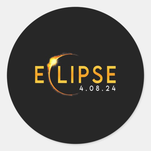 2024 太陽の Eclipse 2024 040824 Eclipse Mens Womens ラウンドシール (正面)