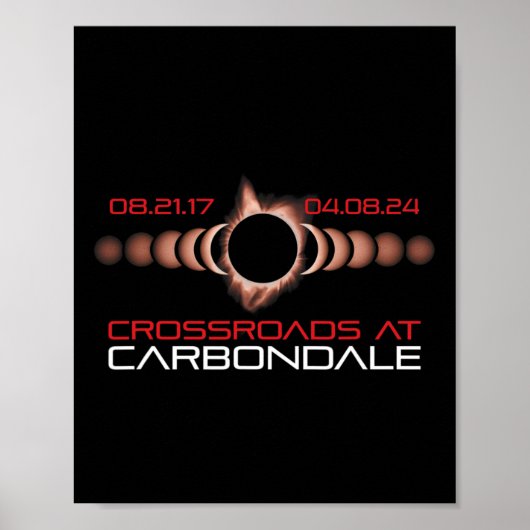 2024 太陽の Eclipse Carbondale Illinois ポスター (正面)