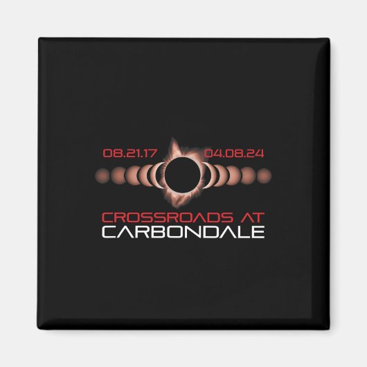 2024 太陽の Eclipse Carbondale Illinois マグネット (正面)