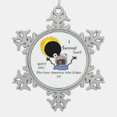 2024 太陽の Eclipse Survival Edition スノーフレークピューターオーナメント (正面)