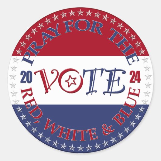 2024 祈赤、白、青の投票スクリプト ラウンドシール (正面)