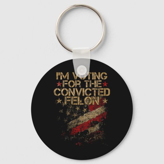 2024 – 私は投票している有罪判決フェロン2024バック キーホルダー (正面)