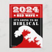 2024 赤い波 聖書のごとく ポストカード (正面)