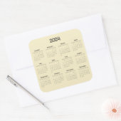 2024 12か月カレンダー正方形ステッカー スクエアシール (封筒)