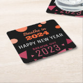 2024 2023年の新年に息づく年の色 スクエアペーパーコースター (アングル)