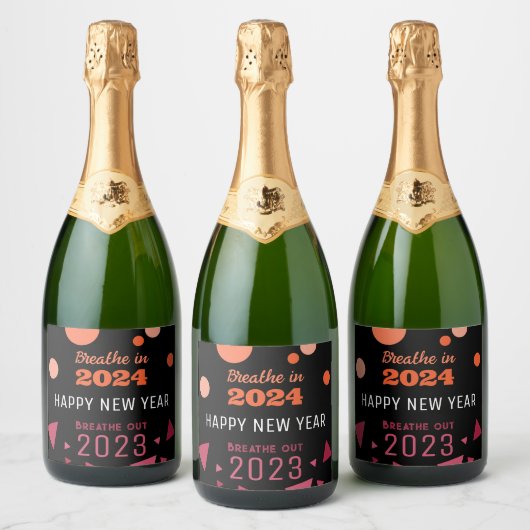2024 2023年の新年に息づく年の色 スパークリングワインラベル (ボトル)