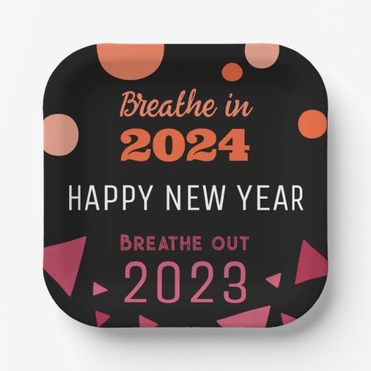 2024 2023年の新年に息づく年の色 ペーパープレート (正面)