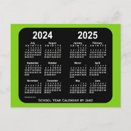 2024-2025イエローグリーンネオンスクールカレンダーbyヤンツ ポストカード