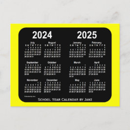 2024-2025イエローネオンスクールカレンダーby Janz ポストカード