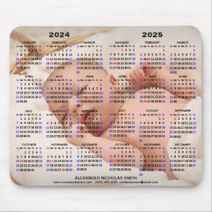 2024 - 2025カレンダーカスタムフルフォト米国の休日 マウスパッド
