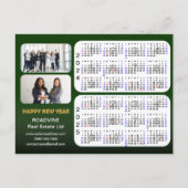 2024 2025カレンダーモダングリーンフォト企業のー2 シーズンポストカード (正面)