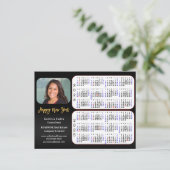 2024 2025カレンダーモダンブラックビジネス写真 シーズンポストカード (スタンド正面)