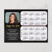 2024 2025カレンダーモダンブラックビジネス写真 シーズンポストカード (正面)