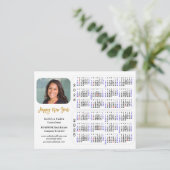 2024 - 2025カレンダーモダン金ゴールド事業写真 シーズンポストカード (スタンド正面)