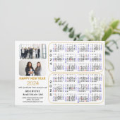 2024 2025カレンダー企業の金ゴールドモダングリッター シーズンカード (スタンド正面)