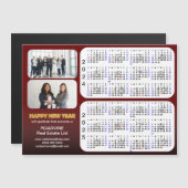 2024 2025カレンダー企業の2フォトレッド磁気 (正面/裏面)