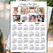2024 2025カレンダー家族フォトコラージミニマリスト シーズンカード