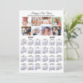 2024 2025カレンダー家族フォトコラージミニマリスト シーズンカード (スタンド正面)