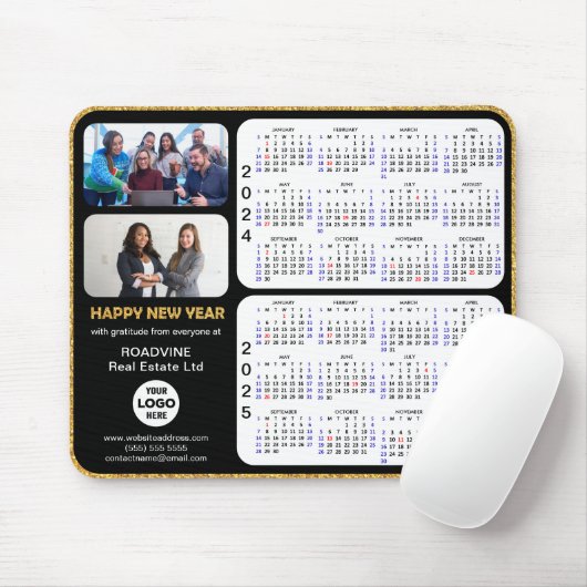 2024 2025カレンダー金ゴールドス企業のクリプト2写真 マウスパッド (マウス)