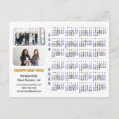 2024 2025カレンダー金ゴールドビジネス写真ミニマリスト シーズンポストカード (正面)