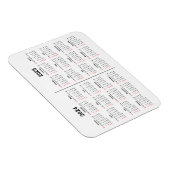 2024 2025カレンダー2年白黒 マグネット (右側)