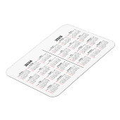 2024 2025カレンダー2年白黒 マグネット (左側)